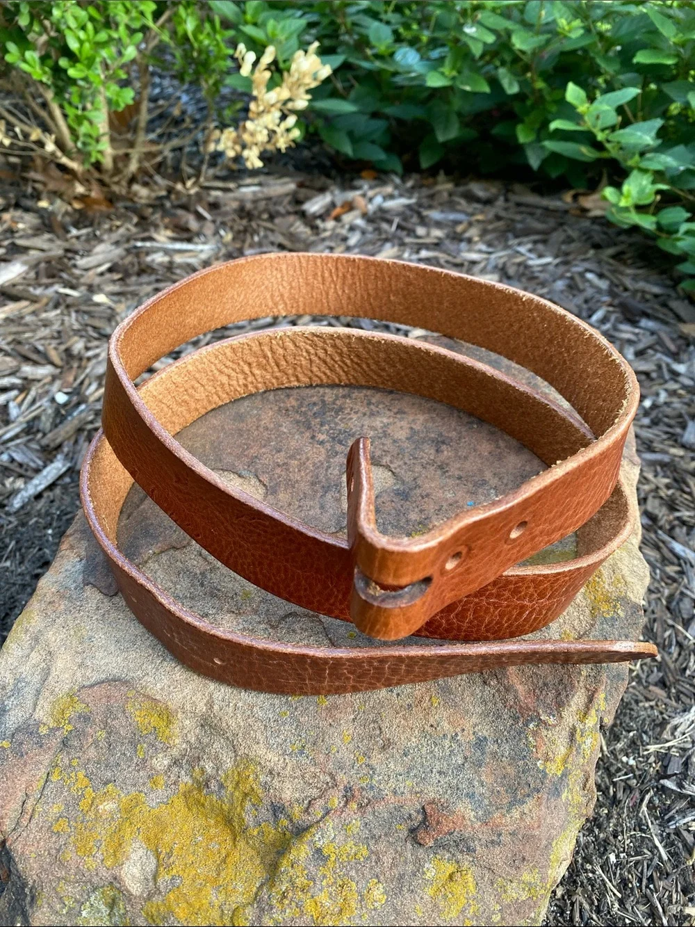 Brown Textured Leather Belt